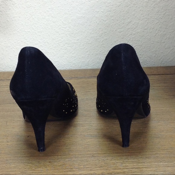 COPY - Sigerson Morrison Black Suede Peep Toe Hee… - Picture 5 of 6